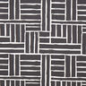 Tissu de décoration Semi-panama Grille abstraite – ivoire/noir,  thumbnail number 1