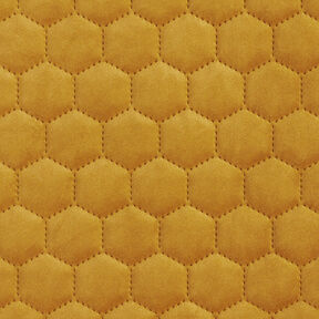 Tissu de revêtement velours matelassé nid d'abeille – moutarde, 