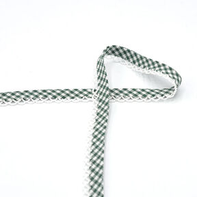 Biais Vichy à carreaux avec bordure au crochet [20 mm] – vert foncé, 
