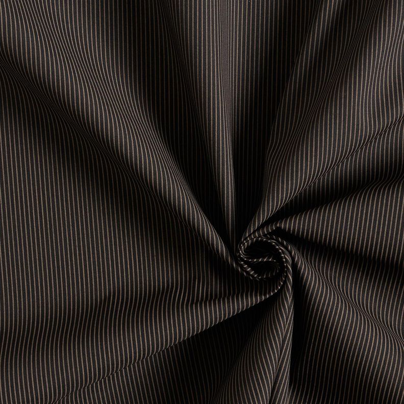 Tissu pour chemise à fines rayures – noir/beige,  image number 3