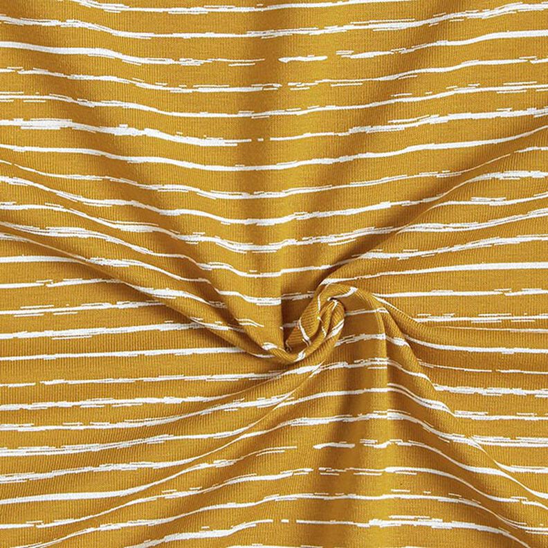 Jersey coton Bandes de gribouillage – moutarde,  image number 3