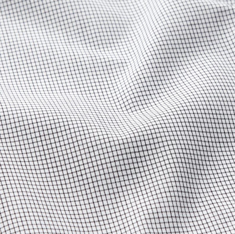 Tissu pour chemise à carreaux en grille fins – noir/blanc,  image number 2