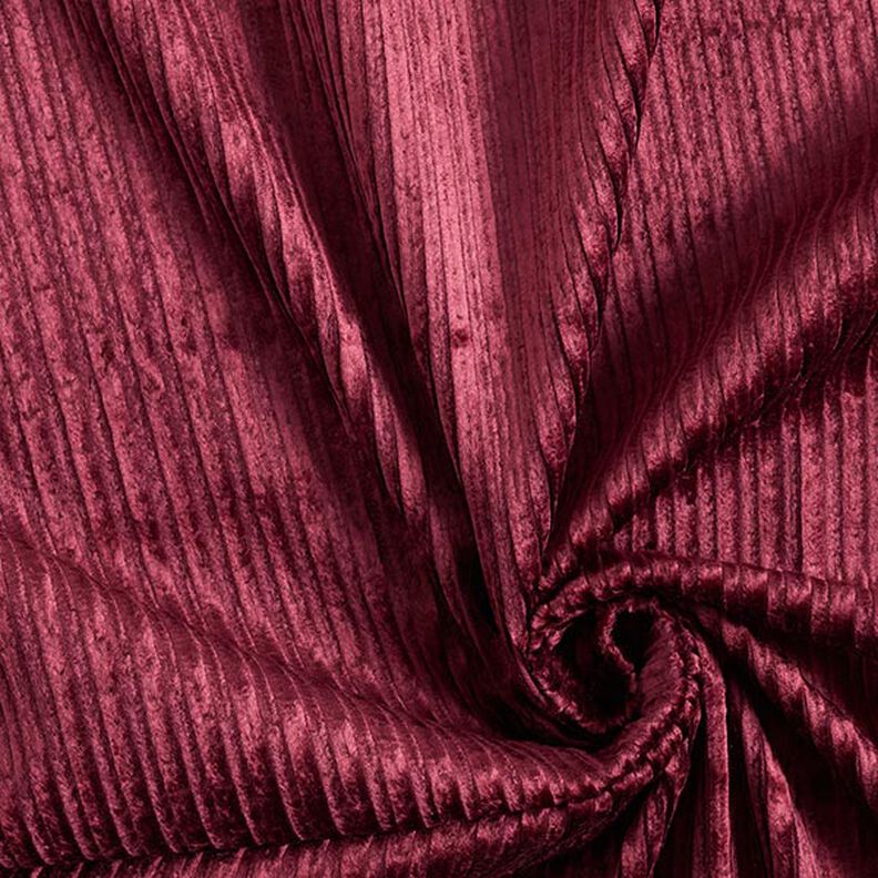 Velours côtelé stretch en coton-viscose mélangé, uni – rouge bordeaux,  image number 1