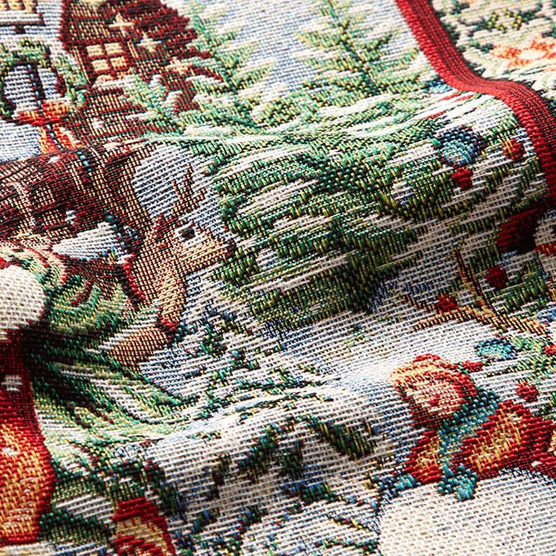 Panel Gobelin Visite de Noël – carmin,  image number 2