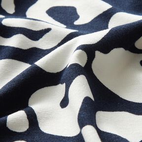 Jersey viscose Taches léopard abstraites – bleu nuit/blanc, 