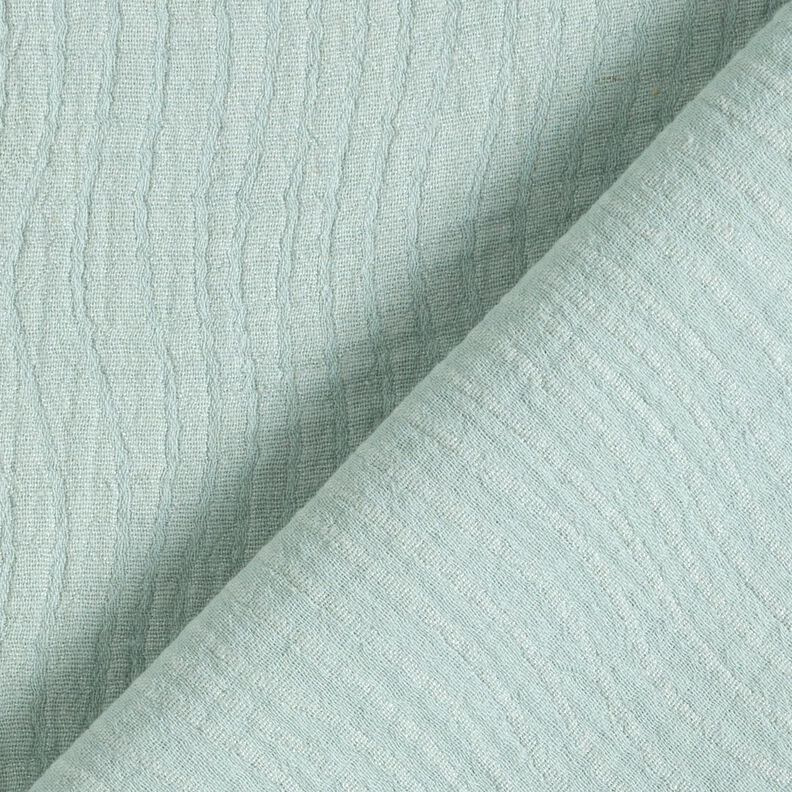 Mélange lin coton Jacquard Motif de vagues – menthe clair,  image number 1