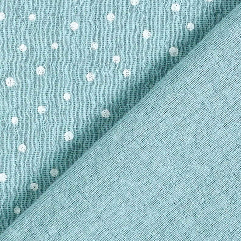 Tissu double gaze de coton Petits points – bleu pigeon,  image number 4