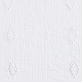 Tissu double gaze de coton Dentelle brodée Losange – blanc, 