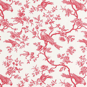 Tissu en coton Cretonne Oiseaux – rouge/écru, 