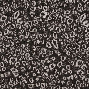 Jacquard tricoté motif léopard abstrait – noir/gris brume, 