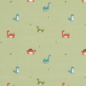 Jersey coton Joyeux dinosaures – greige, 