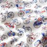 Tissu en coton Cretonne Vélos rétro – blanc/bleu,  thumbnail number 2