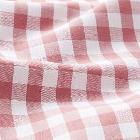 Tissu en coton Vichy à carreaux 1 cm – vieux rose/blanc, 