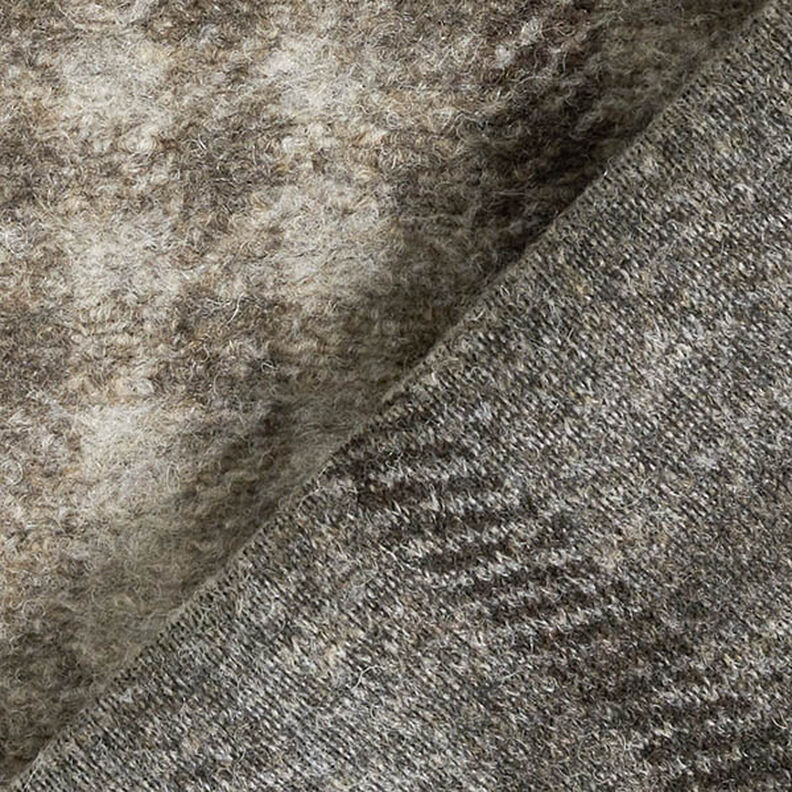 Maille pour manteau en laine mélangée Carreaux – taupe,  image number 4