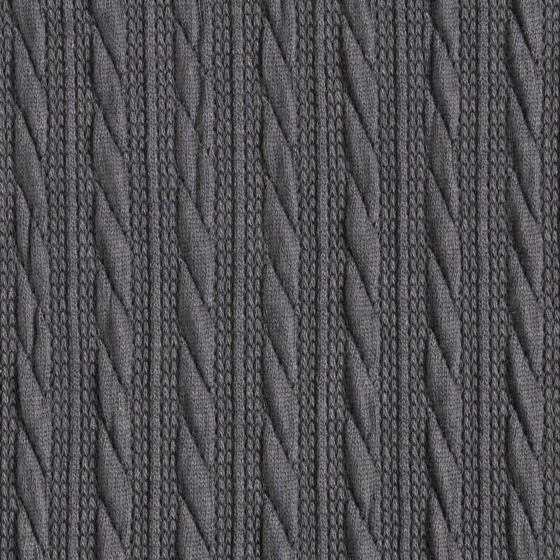 Tricot Cloqué Torsades – anthracite,  image number 1