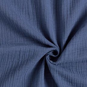 GOTS Tissu double gaze de coton | Tula – bleu jean, 
