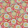 Tissu en coton Cretonne Fleurs Mandala – rouge feu/menthe poivrée,  thumbnail number 1