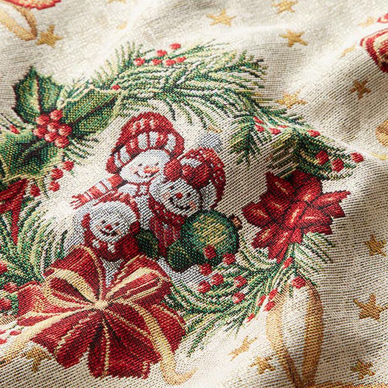 Tissu de décoration Gobelin Couronnes de Noël – nature,  image number 2