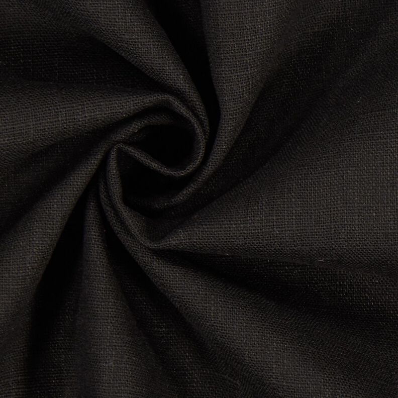 Tissu de lin en ramie mélangée medium – noir,  image number 3