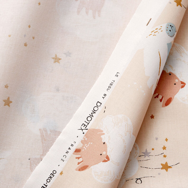 Popeline coton Animaux dans les nuages – beige clair,  image number 3