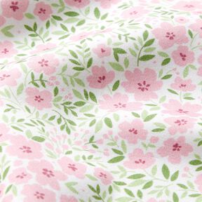 Tissu de décoration Satin de coton Mer de fleurs – rose clair/blanc, 