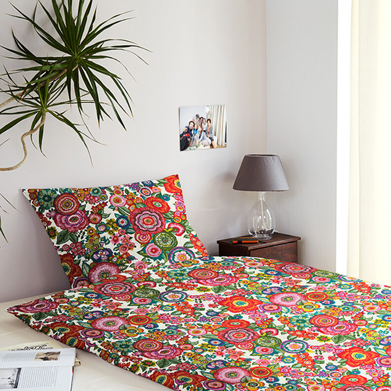 Tissu en coton Cretonne Floral – rouge,  image number 7