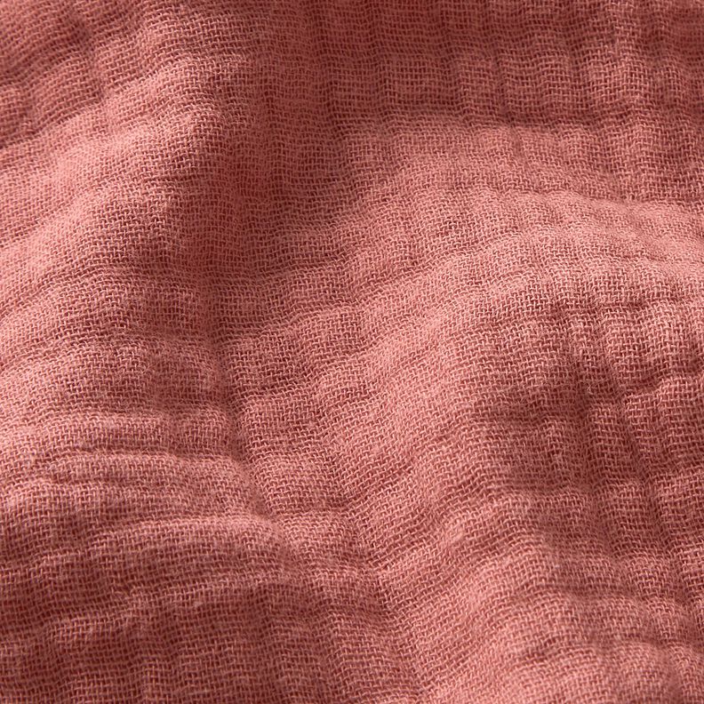 Tissu triple gaze de coton Uni – vieux rose,  image number 2