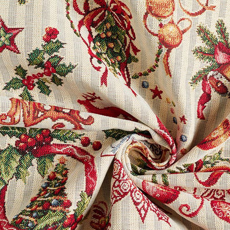 Tissu de décoration Gobelin Décoration de Noël – écru,  image number 3