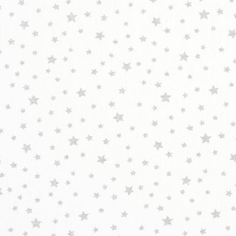 Tissu en coton Cretonne Petites étoiles scintillantes – argent,  image number 1