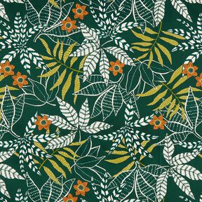 Tissu de décoration Semi-panama Jungle – vert foncé/orange, 