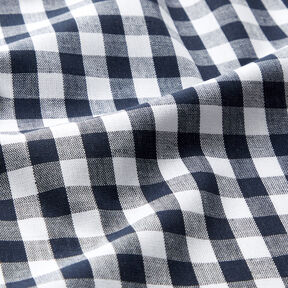 Tissu en coton Vichy à carreaux 1 cm – bleu noir/blanc, 