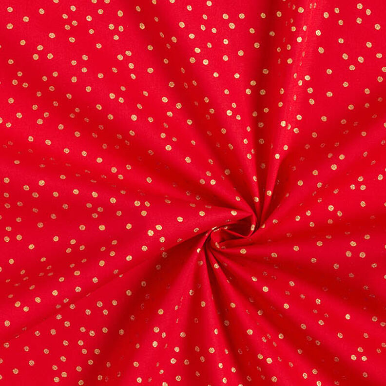 Tissu en coton Popeline Petits points – rouge/or,  image number 3