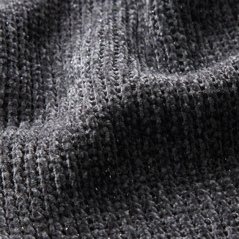 Chenille à paillettes – gris schiste/argent métallisé,  image number 2