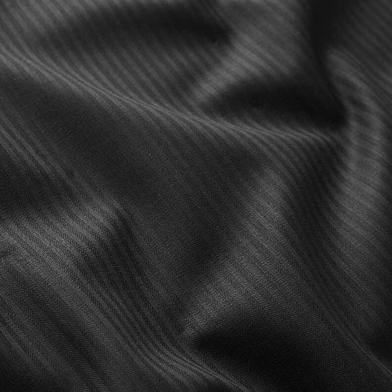 Tissu pour chemise Fines rayures – noir,  image number 2