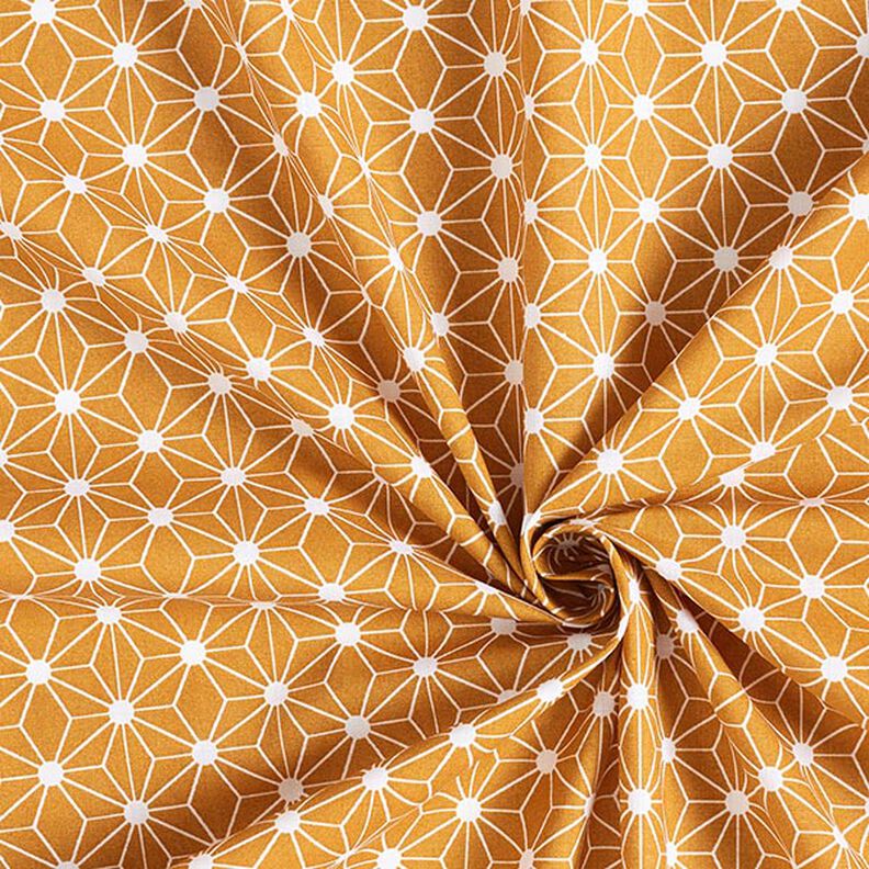 Tissu en coton Cretonne Étoile graphique – curry,  image number 3