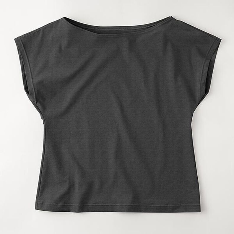 Jersey coton Medium uni – noir,  image number 9