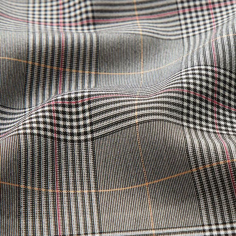 Viscose stretch Prince de Galles – gris/rose vif,  image number 2