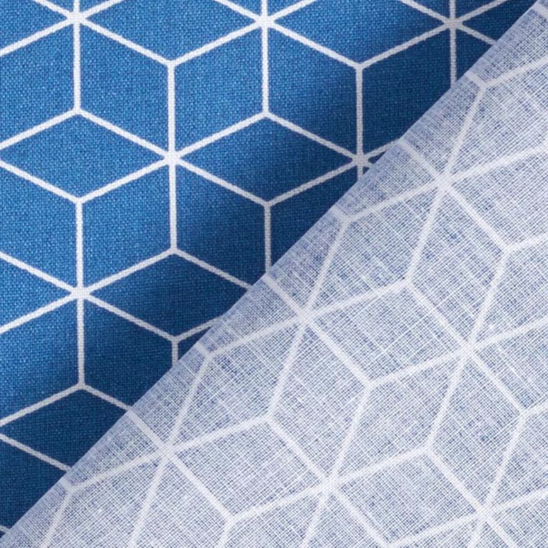 Tissu en coton Cretonne Cube – bleu marine,  image number 4