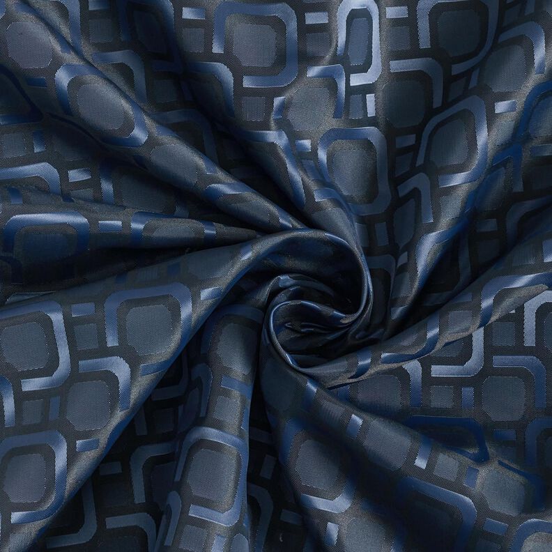 Tissu de doublure Jacquard Motif rétro – bleu marine,  image number 3