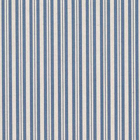 Tissu de décoration Semi-panama Rayures fines – bleu jean/nature, 