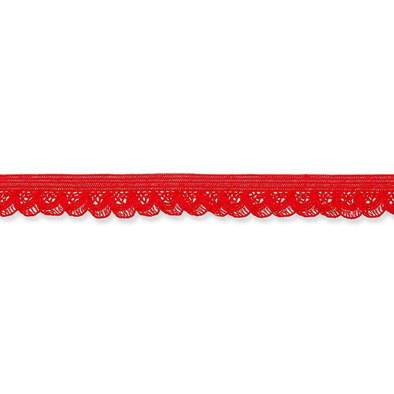 Dentelle ruchée élastique [15 mm] – rouge,  image number 2