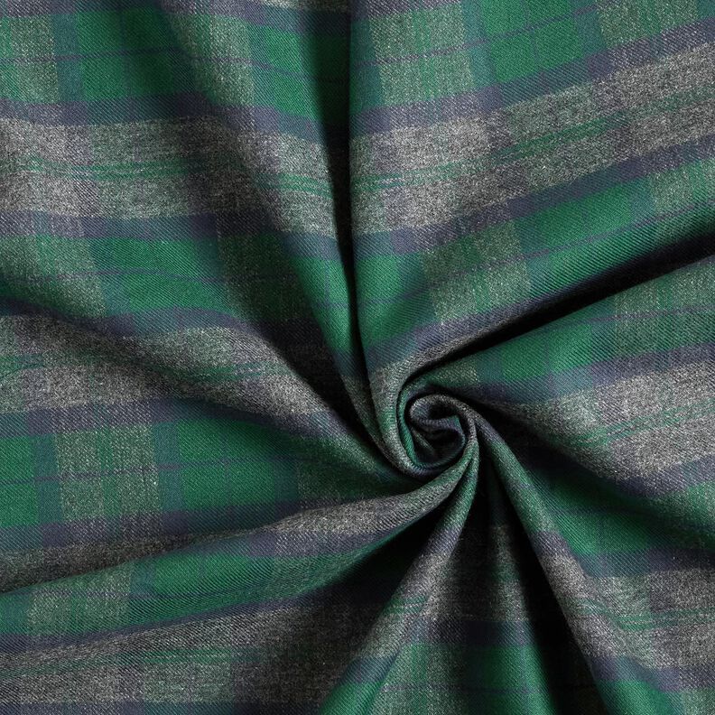 Flanelle Carreaux classiques – vert sapin/bleu marine,  image number 3