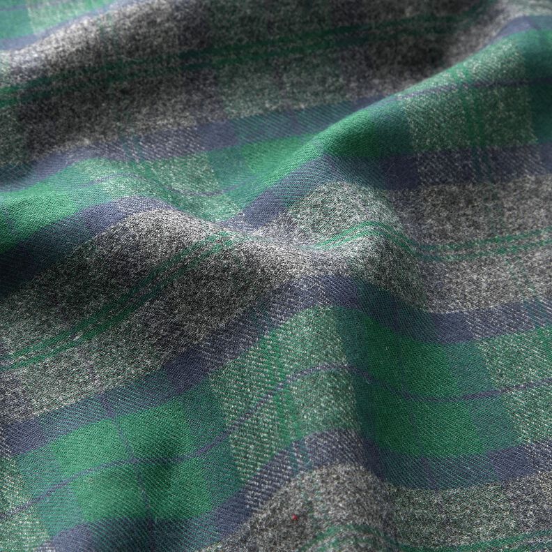 Flanelle Carreaux classiques – vert sapin/bleu marine,  image number 2