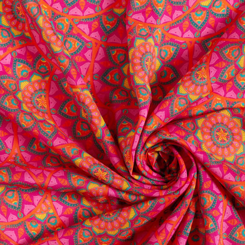 Voile de viscose Mandala – pourpre/orange,  image number 3