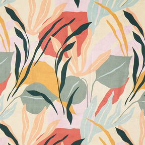 Tissu de décoration Semi-panama Plantes abstraites – nature/menthe clair, 