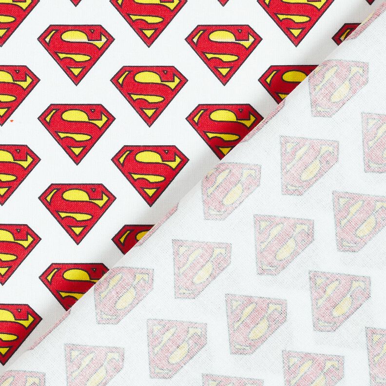 Popeline coton Logo Superman Tissu sous licence | DC Comics – blanc,  image number 4