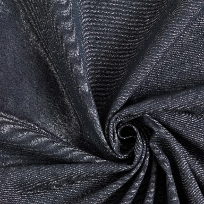 Denim de coton stretch mélangé moyen – bleu noir,  image number 1