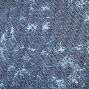 Tissu chambray matelassé Fleur en batik – bleu jean, 