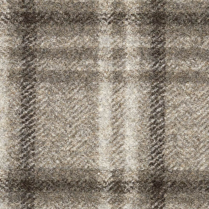 Maille pour manteau en laine mélangée Carreaux – taupe,  image number 1