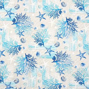 Tissu de décoration Canvas Collage marin – bleu/turquoise, 